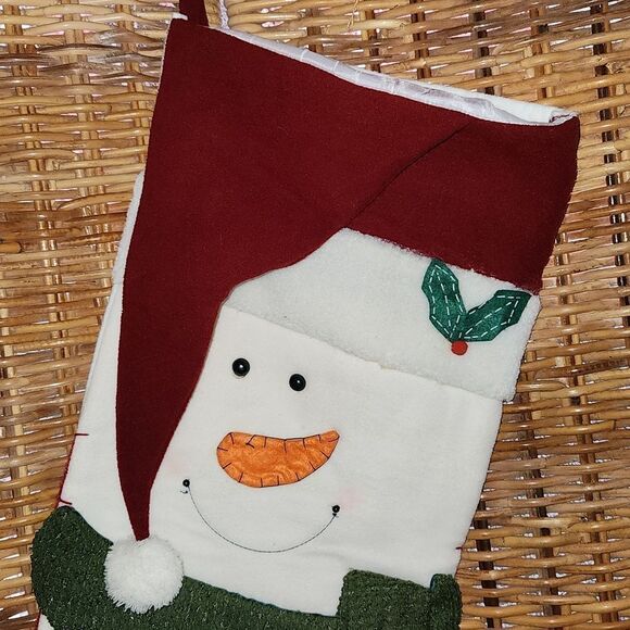Jumbo Let It Snow Snowman Felt Christmas Stocking Supree Creations - Picture 2 of 10